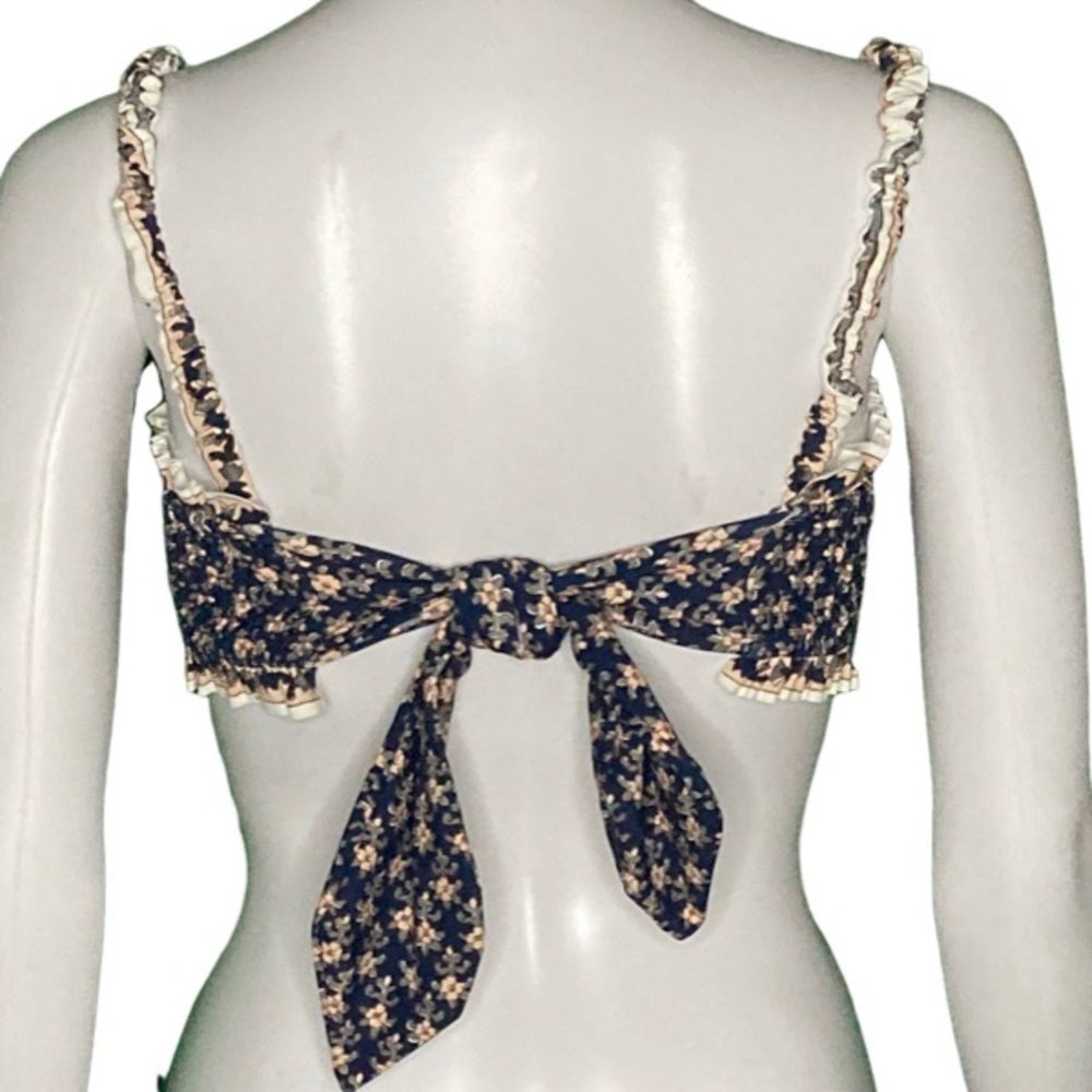 NWT Sea New York Jasper Marine Border Print Smocked Bikini Top - Sz S - Picture 4 of 6